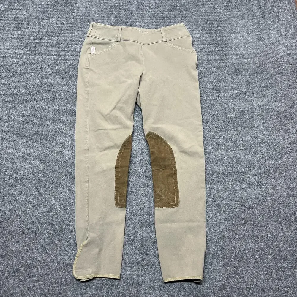 The Tailored Sportsman Pants Womens 26 Beige Riding Knee Patch Breeches Made USA